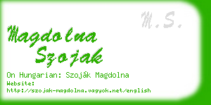 magdolna szojak business card